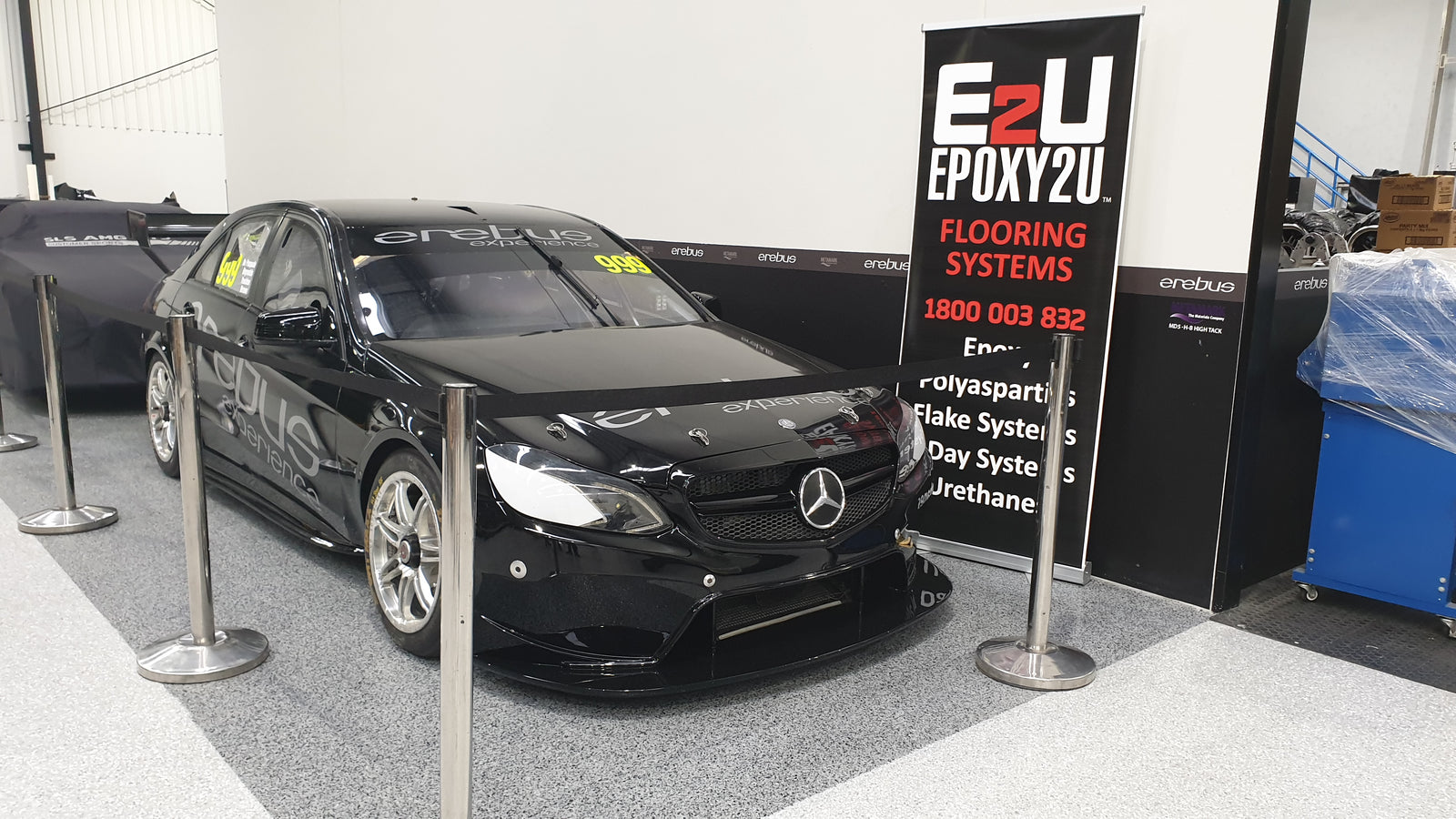 epoxy flake flooring mechanic workshop car showroom